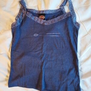 Harley-Davidson Bluish Purple Lace Trim Tank Top